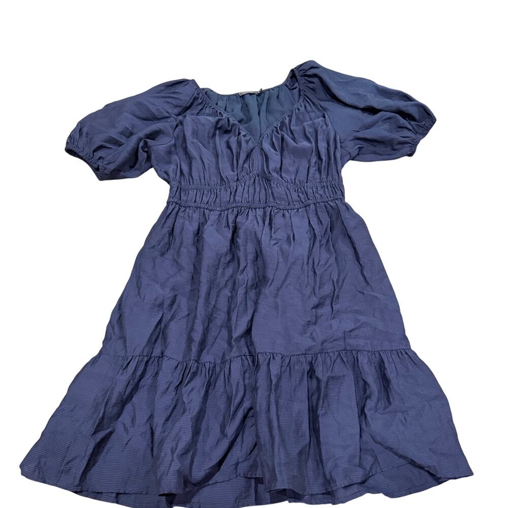 Vineyard Vines Navy Blue Ruffle Midi Dress Size Medium